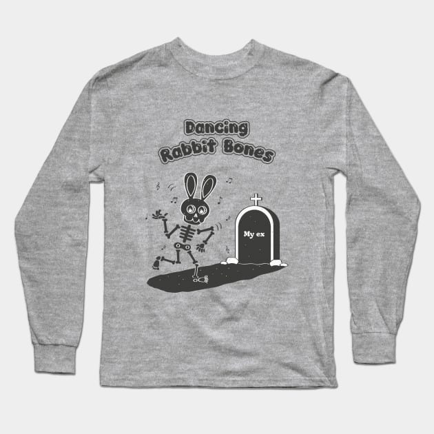 DANCING RABBIT BONES Long Sleeve T-Shirt by CuteAndCoolStudio